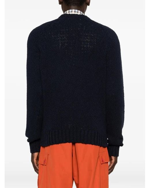 Arte' Black Crew-Neck Sweater for men