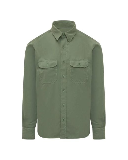 Tom Ford Green Buttoned Flap-Pocket Shirt for men