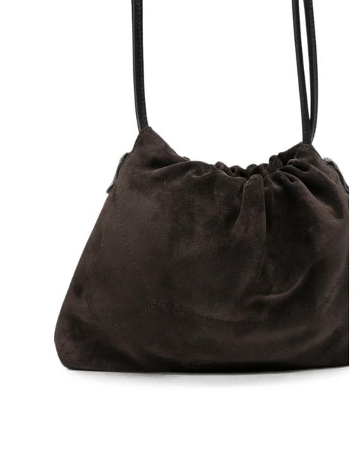 Brunello Cucinelli White Drawstring-Fastening Cross Body Bag