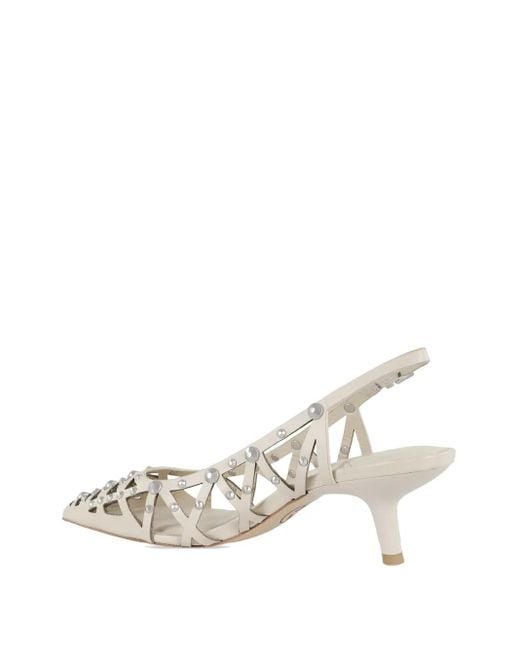 Ash White Cut-Out Leather Pumps