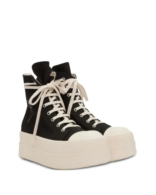 Rick Owens Black Double Bumper Platform Lace-Up Trainers for men