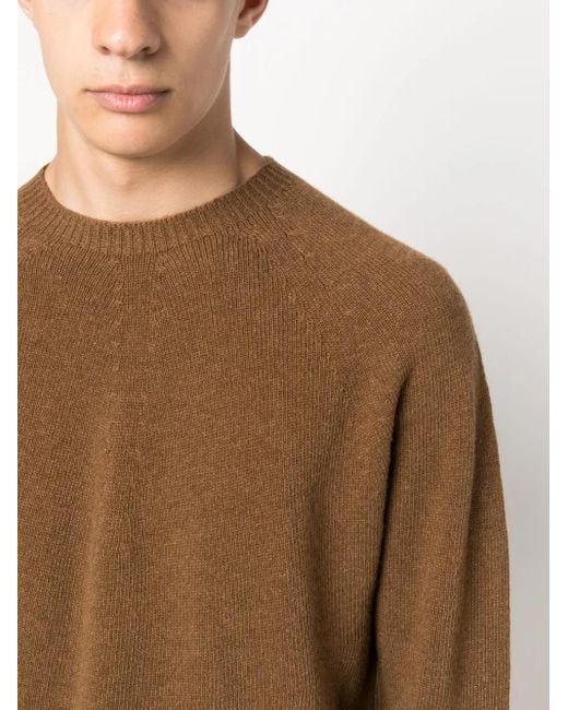 Jil Sander Brown Fine-Knit Wool-Cashmere Jumper for men