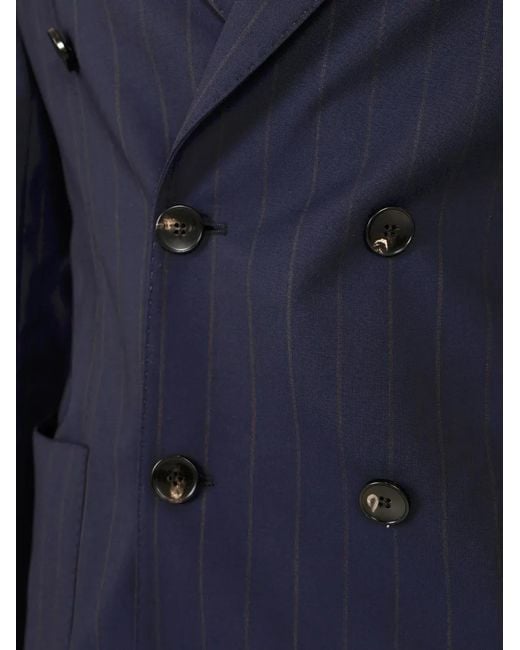 Guarinucci Blue Pinstripe Double-Breasted Suit for men