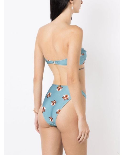 Adriana Degreas Blue Bikini mit Orchideen-Print