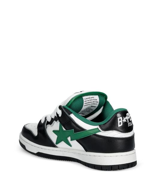 A Bathing Ape Green Star-Embellishment Sneakers