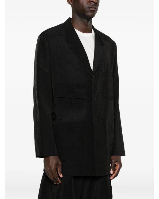 Y-3 Black Pocket Button Blazer for men