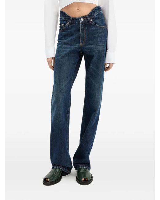 Jean Paul Gaultier Blue Denim Straight-Leg Jeans With A V-Waist