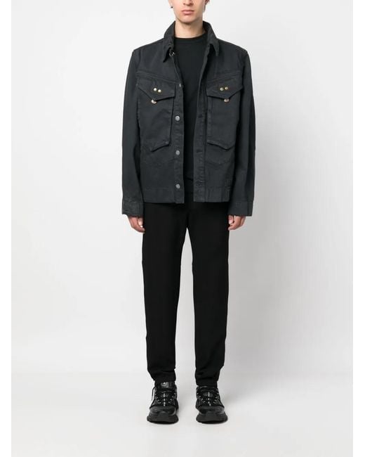 Objects IV Life Black Button-Up Cotton Jacket for men