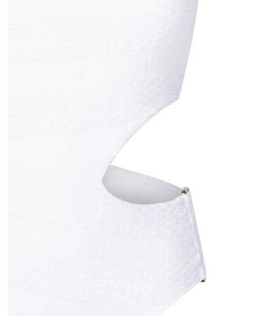 Amir Slama White Woven Cut-Out One-Piece