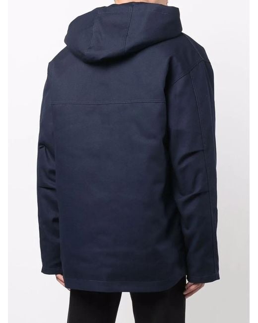 Heron Preston Blue Patch-Detail Hooded Jacket for men