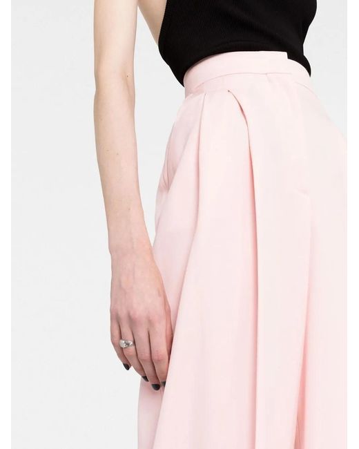 McQueen Pink Pleat-Detail Tailored Trousers