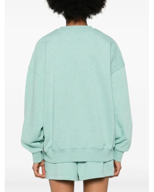 ROTATE BIRGER CHRISTENSEN Green Ladies Granite Logo-Embroidered Sweatshirt