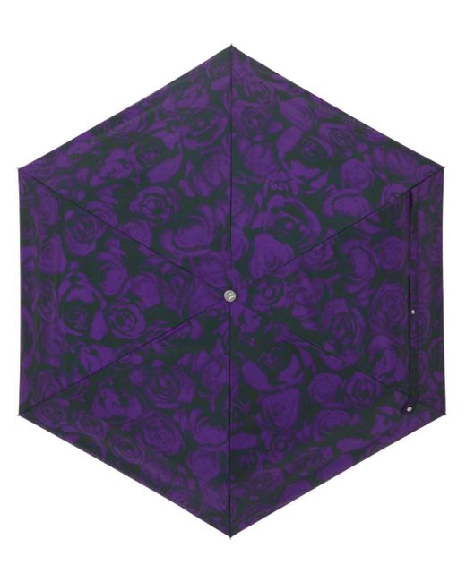 Burberry Blue Rose-print Two-tone Umbrella