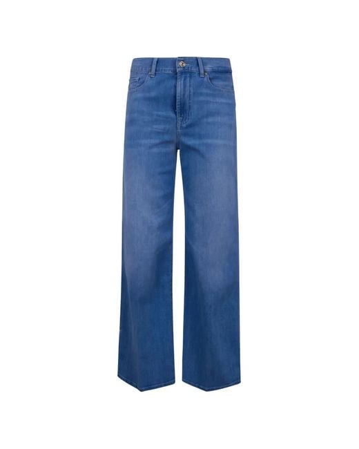 7 For All Mankind Blue Lotta Ankle Cropped Jeans