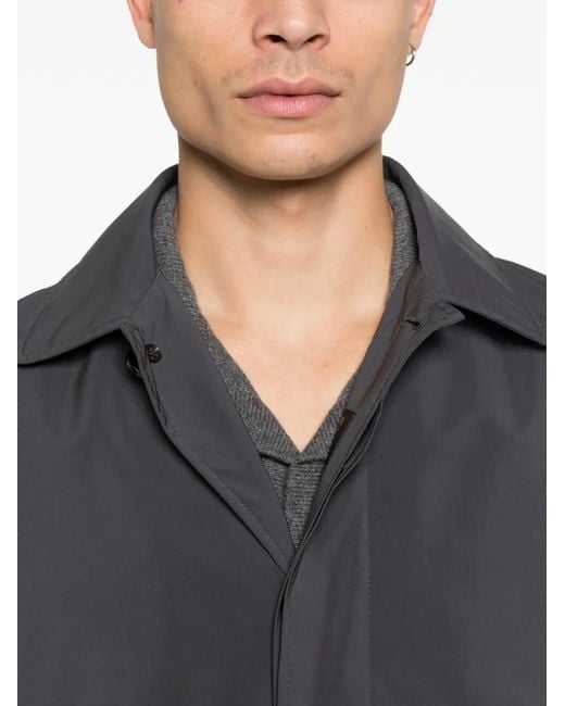 Moorer Black Vittor-Ac Button-Up Coat for men