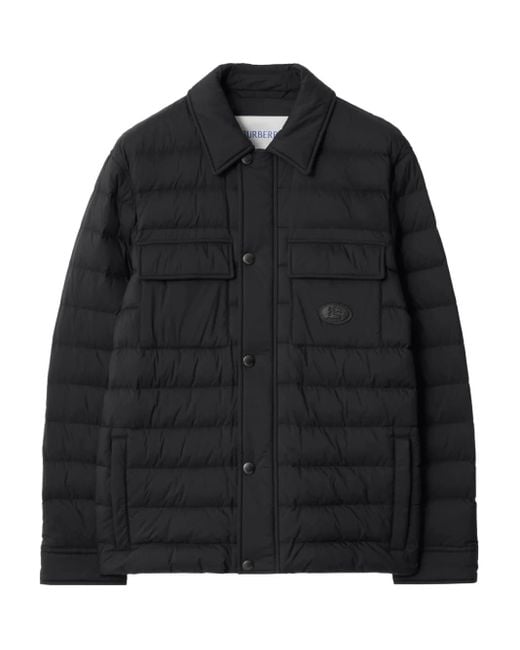 Burberry Black Equestrian Knight Graphic Padded Jacket for men