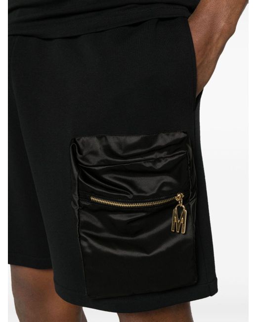 Moschino Black Pouch-pocket Cotton-blend Track Shorts for men
