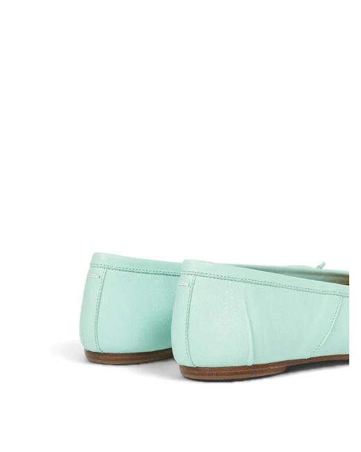 Maison Margiela Green Tabi Leather Ballet Flats