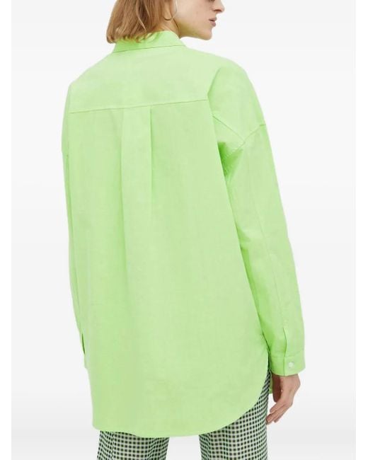 Résumé Green Buttoned Long-Sleeved Top