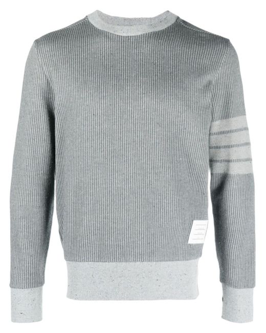 Thom Browne Gray 4-bar Crew-neck Sweatshirt for men