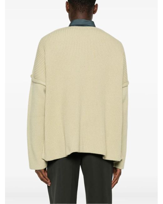 Jil Sander Natural Ribbed Sweater for men