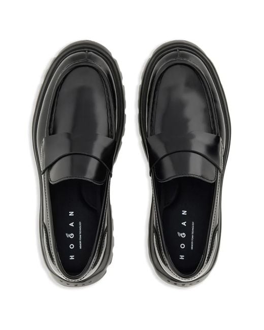 Hogan Loafers Met Ronde Neus in het Black voor heren