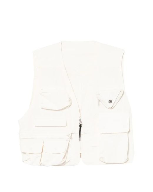 Chaleco Con Efecto Rasgado Toga de hombre de color White