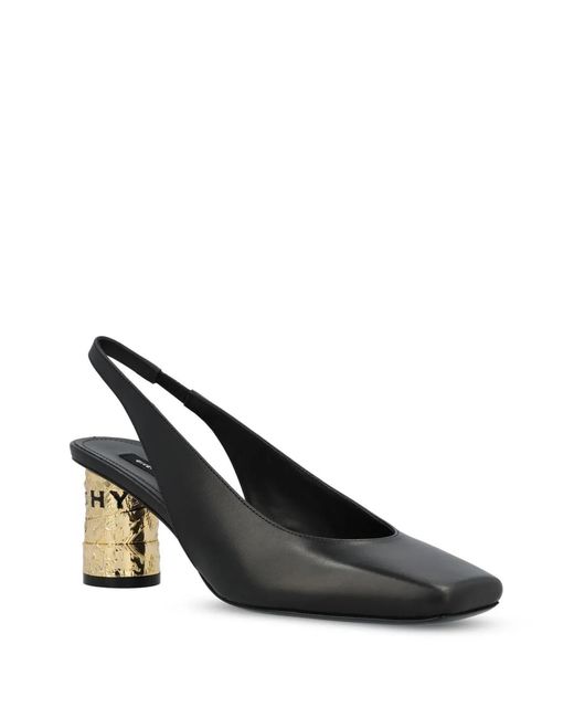 Givenchy Black 66Mm Cylindrical Heel Slingback Pumps
