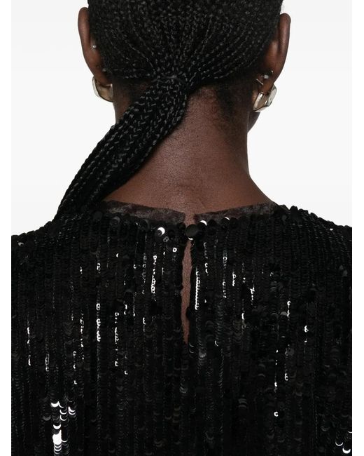 Jonathan Simkhai Black Sequin-Embellished Sleeveless Top