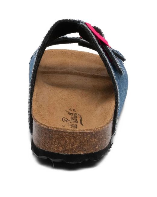 Mc2 Saint Barth Blue Buckle-Fastening Denim Sandals for men