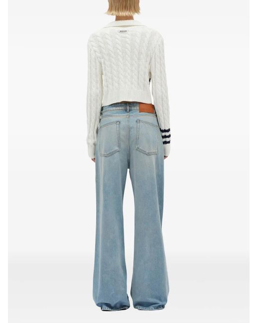 MSGM Blue Cotton Straight Jeans