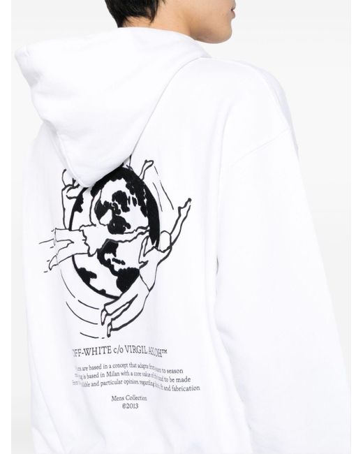 Off-White c/o Virgil Abloh White Graphic-print Cotton Hoodie for men