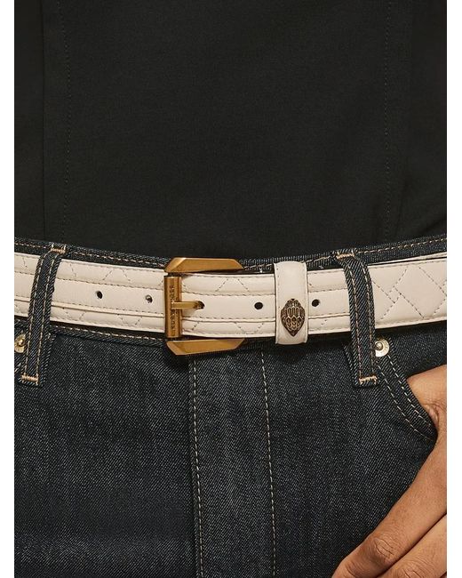 Kurt Geiger White Ceinture À Design Matelassé Et Tête D'Aigle