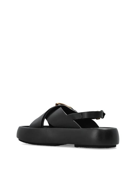Agl Attilio Giusti Leombruni Black Bulle Buckle-Detail Crossover Sandals