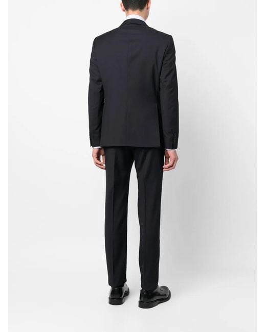 Tagliatore Blue Single-Breasted Virgin-Wool Suit for men