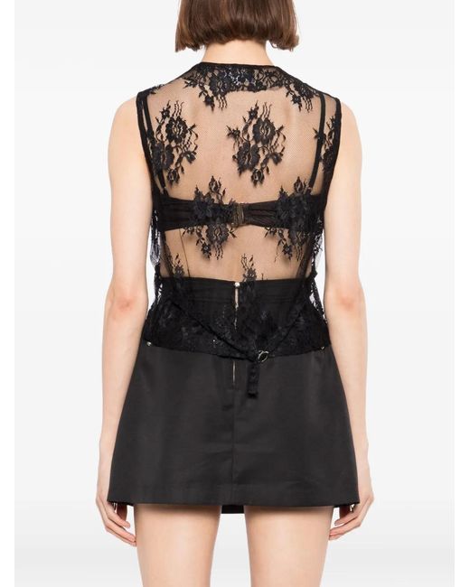 BLAKLACE Black Lace V-Neck Blouse
