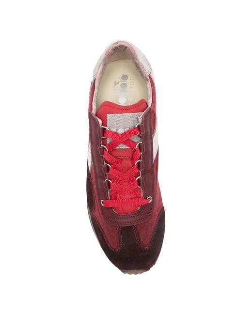Diadora Red Baskets En Cuir Equipe À Bande Logo