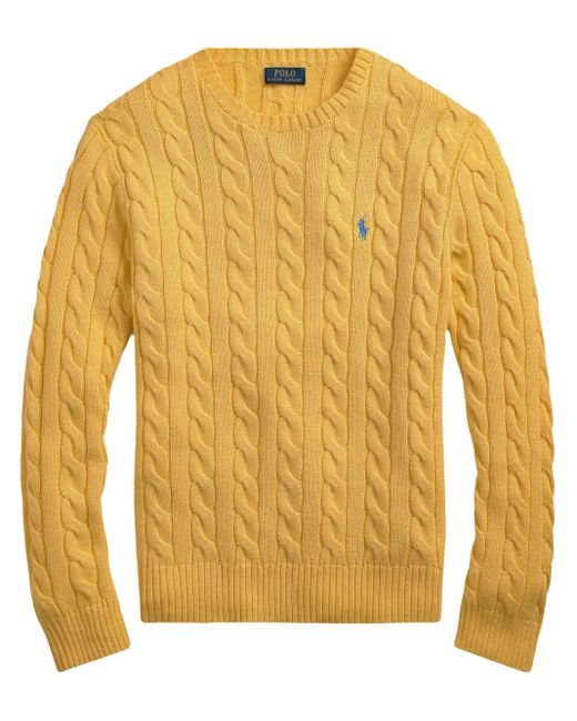 メンズ Polo Ralph Lauren ケーブルニット セーター Yellow