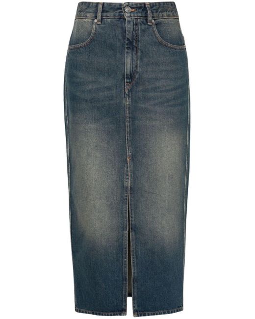 Jupe en jean à coupe mi-longue Isabel Marant en coloris Blue