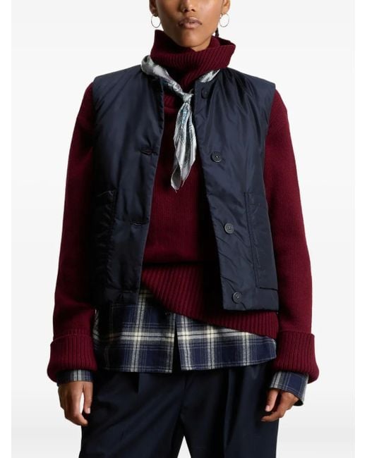 Woolrich Blue Button-Fastening Gilet
