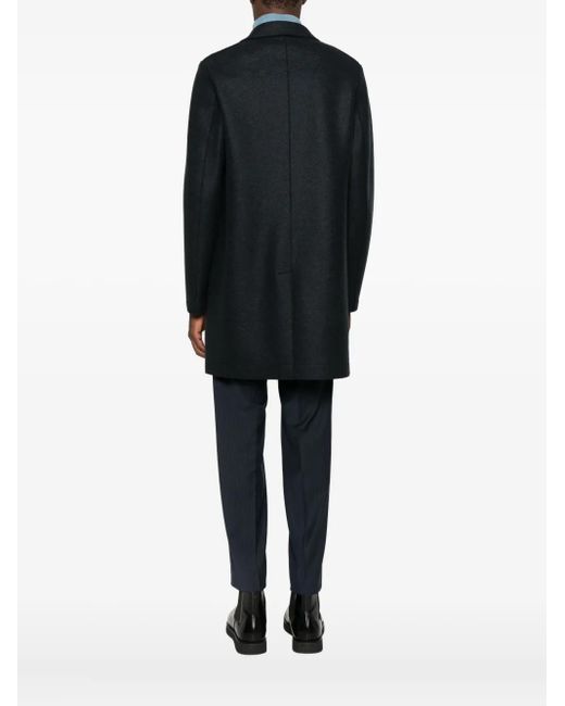 Abrigo con solapas de muesca Harris Wharf London de hombre de color Black