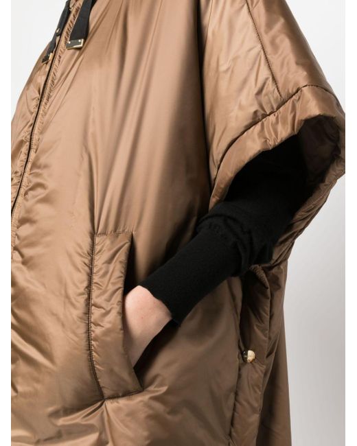 Max Mara Brown Short-sleeve Padded Coat