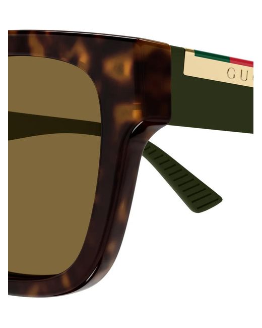 Gucci Brown Rectangle-Frame Sunglasses for men