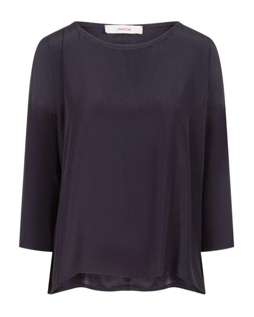 Jucca Blouse Met Cropped Mouwen in het Blue