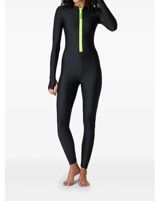 Watskin Black Lois Zip-Fastening Long-Sleeve Swim Jumpsuit
