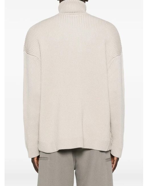 Entire studios White Roll-Neck Ribbed Sweater