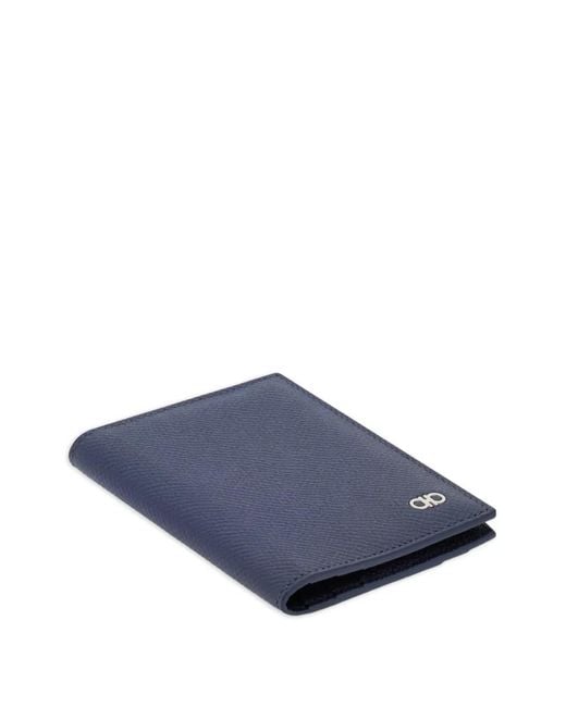 Ferragamo Blue Gancini Credit Card Holder for men