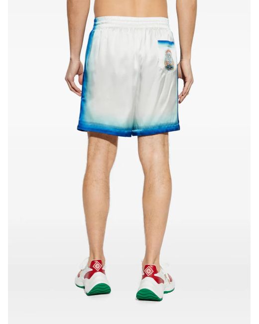 Casablanca Blue Silk Shorts for men