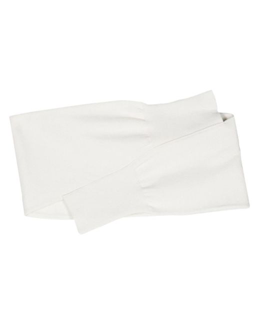 MM6 by Maison Martin Margiela White Sleeve-shaped Fine-knit Bandeau Top