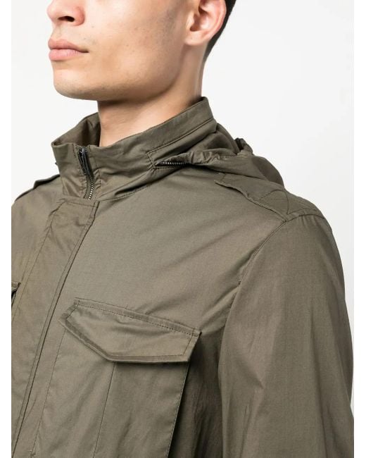 Herno Green Detachable Hood Jacket for men